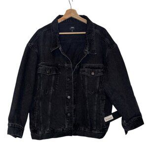 Anthropologie Edwin Alexa Irony Black Denim Jean Jacket XL NWT